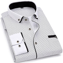 Load image into Gallery viewer, Fashion Print Casual Men Long Sleeve Shirt Stitching Fashion Pocket Design Fabric Soft Comfortable Men Dress Slim Fit Style 8XL