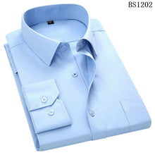 Load image into Gallery viewer, Plus grande taille 8XL 7XL 6XL 5XL 4XL hommes affaires décontracté à manches longues chemise classique rayé mâle robe sociale chemises violet bleu