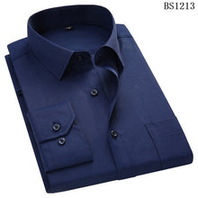 Load image into Gallery viewer, Plus grande taille 8XL 7XL 6XL 5XL 4XL hommes affaires décontracté à manches longues chemise classique rayé mâle robe sociale chemises violet bleu