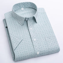 Load image into Gallery viewer, Summer Shirt Men Short Sleeve Turn-Down Collar Regular Fit Pocket Button Fashion Plaid Print Color 50% Cotton Casual Shirts
