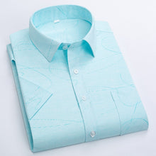Load image into Gallery viewer, Summer Shirt Men Short Sleeve Turn-Down Collar Regular Fit Pocket Button Fashion Plaid Print Color 50% Cotton Casual Shirts
