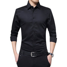 Load image into Gallery viewer, Men Long Sleeve shirt Slim Fit Solid Business for Formal Shirts Autumn men shirt white shirt
