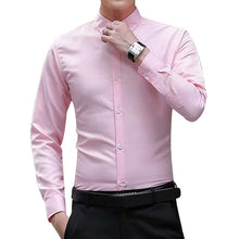 Load image into Gallery viewer, Men Long Sleeve shirt Slim Fit Solid Business for Formal Shirts Autumn men shirt white shirt
