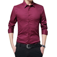 Load image into Gallery viewer, Men Long Sleeve shirt Slim Fit Solid Business for Formal Shirts Autumn men shirt white shirt
