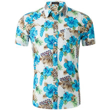 Load image into Gallery viewer, Shirts Men Dress Summer Beach Holiday Clothing Fashion Printed Cotton Chemise Short Sleeve Casual Hawaiian Shirt Blouse
