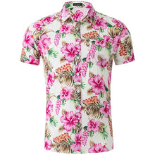 Load image into Gallery viewer, Shirts Men Dress Summer Beach Holiday Clothing Fashion Printed Cotton Chemise Short Sleeve Casual Hawaiian Shirt Blouse
