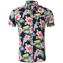 Load image into Gallery viewer, Shirts Men Dress Summer Beach Holiday Clothing Fashion Printed Cotton Chemise Short Sleeve Casual Hawaiian Shirt Blouse
