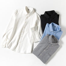 Load image into Gallery viewer, Men Shirts Cotton Long Sleeve Slim Blouse Men Women Couple Korean Style Casual Cotton Solid Color Shirt 2020 Fashion Spring
